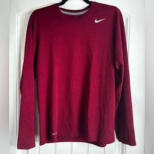 Nike Men's Burgundy Long Sleeve Tee